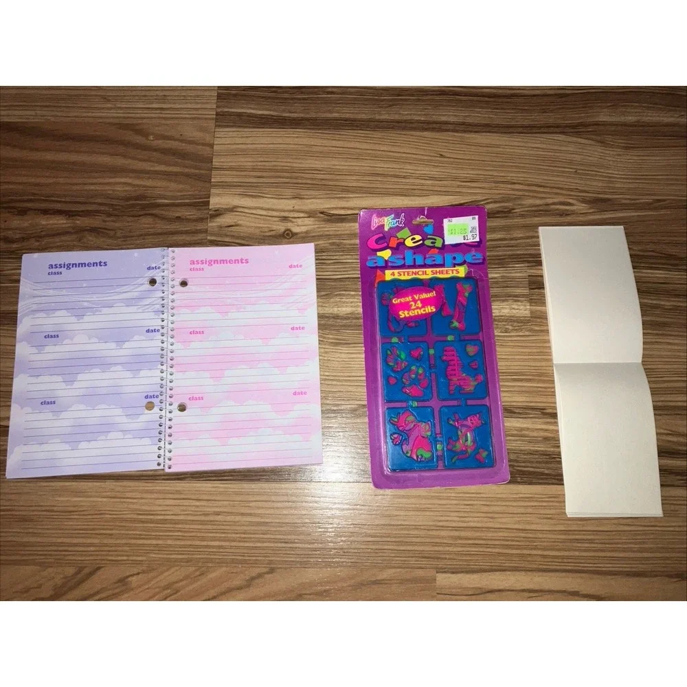 Vtg Lisa Frank Princess Pearls dog Assignments Book Maltese Dalmatian‎ 90s